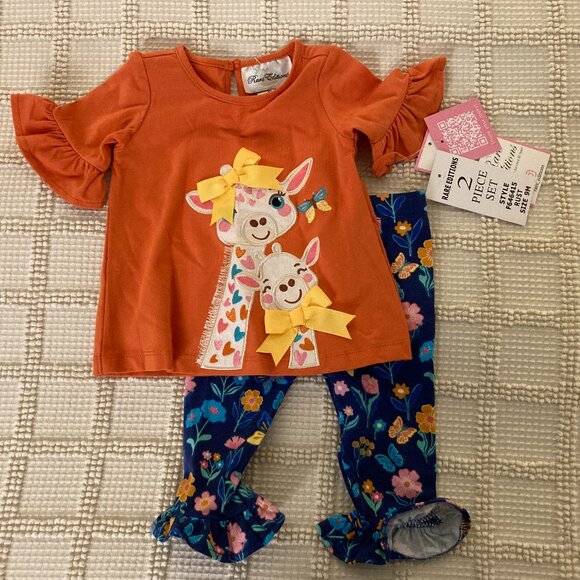 Rare Editions Baby Girl Fashion Shirt Pant Set 6 - 9M - Picture 1 of 1